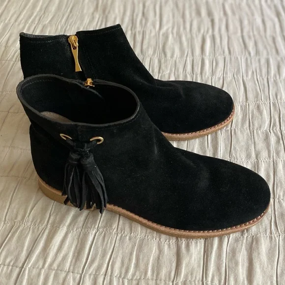 KATE SPADE Bellamy Black Suede Booties 7 - Picture 2 of 5